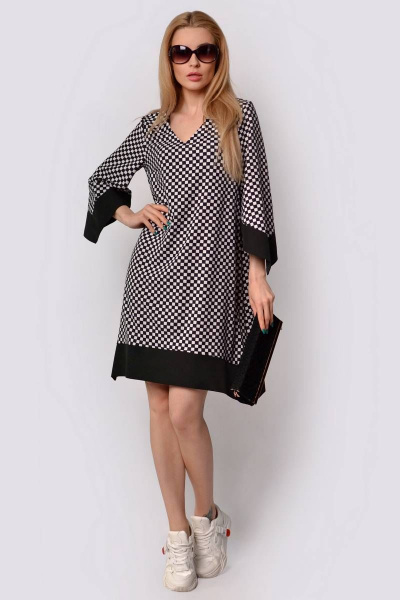 Платье PATRICIA by La Cafe C15005 иссиня-черный,шампань - фото 1