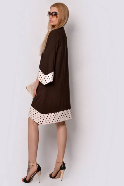 Платье PATRICIA by La Cafe C15005 коричневый,молочный - фото 2