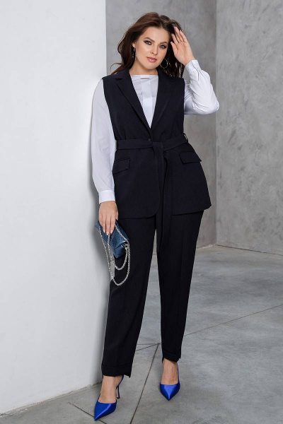 Блуза, брюки, жилет Daloria 9180 черный - фото 9