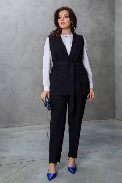 Блуза, брюки, жилет Daloria 9180 черный - фото 1