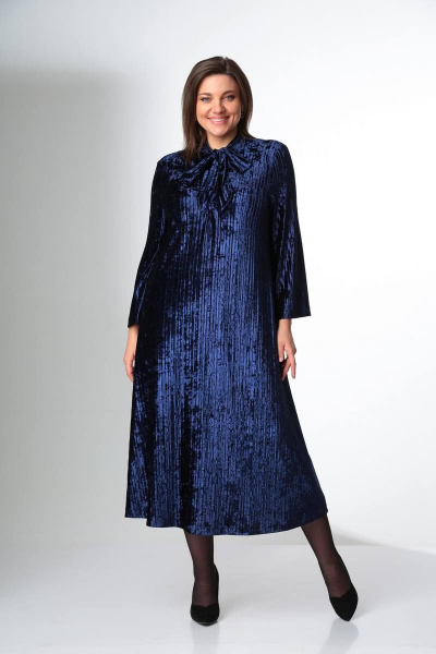 Платье LadisLine 1399 синий - фото 4