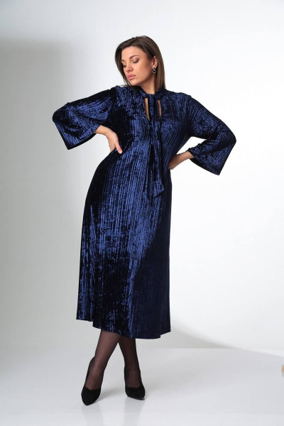 Платье LadisLine 1399 синий - фото 2