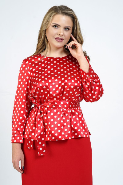 Блуза, юбка Alani Collection 1835 красный - фото 3
