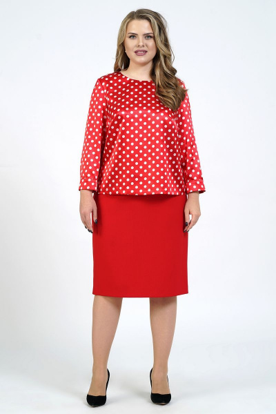 Блуза, юбка Alani Collection 1835 красный - фото 5