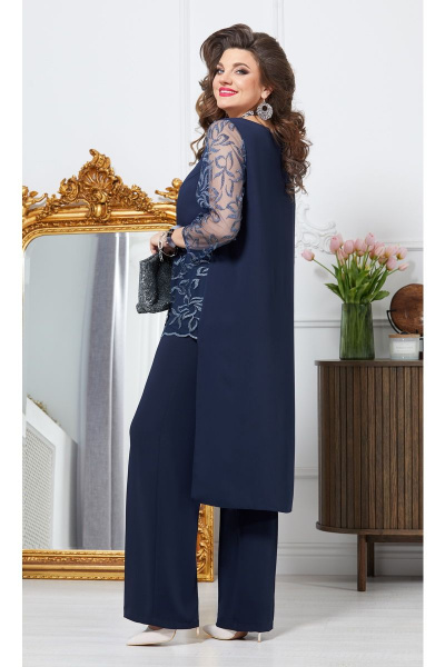 Блуза, брюки Vittoria Queen 17413 т.синий - фото 3