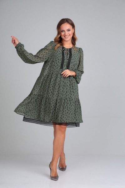 Платье Милора-стиль 1035 зеленый - фото 1