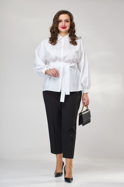 Блуза, брюки, пояс Andina city 9007 черный-белый - фото 1