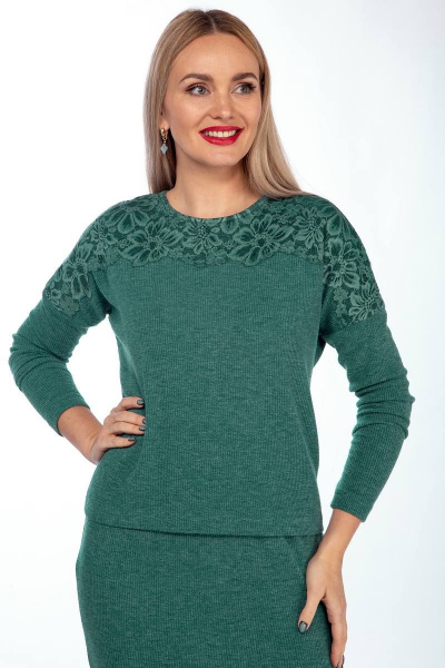 Джемпер, юбка Lady Style Classic 1490 зеленые_тона - фото 3