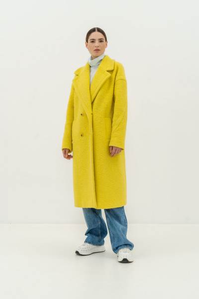 Пальто Elema 1-12048-2-164 жёлтый - фото 1