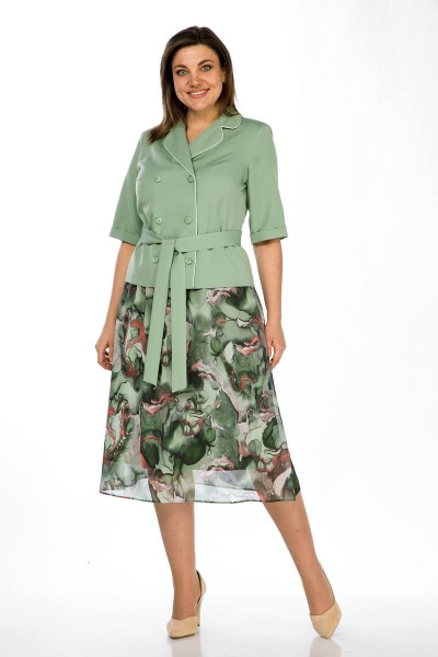 Жакет, юбка Lady Style Classic 2670/2 зеленая_мята - фото 2