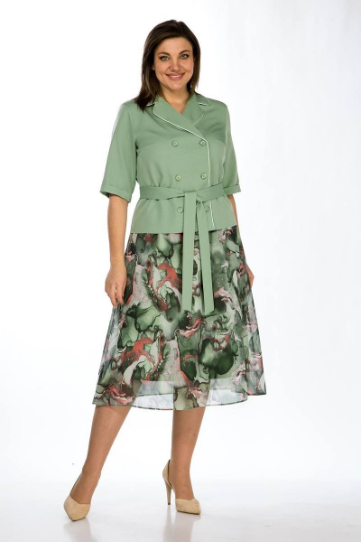 Жакет, юбка Lady Style Classic 2670/2 зеленая_мята - фото 1