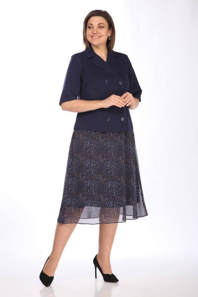 Жакет, юбка Lady Style Classic 2670/3 темно-синий - фото 2