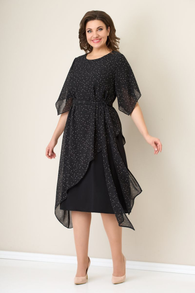 Платье VOLNA 1272 черно-пудровый - фото 2