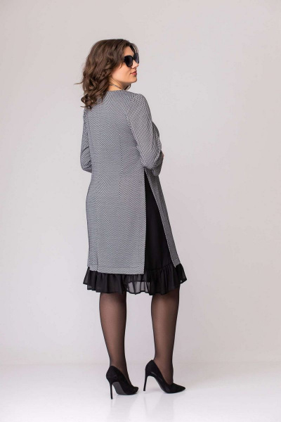 Платье EVA GRANT 1004 серый/елочка - фото 4