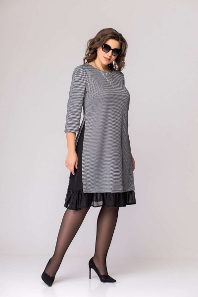 Платье EVA GRANT 1004 серый/елочка - фото 2