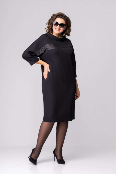 Платье EVA GRANT 219 черный+тесьма - фото 2