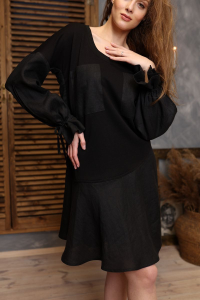 Платье АМУЛЕТ 9616 черный - фото 1