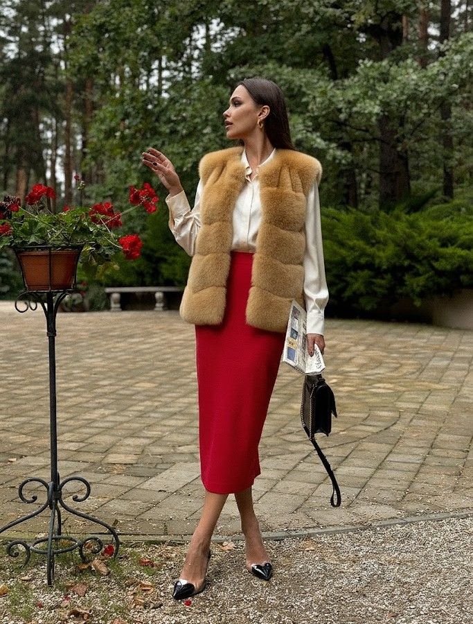 Юбка: KORTNI 2U14dl красный