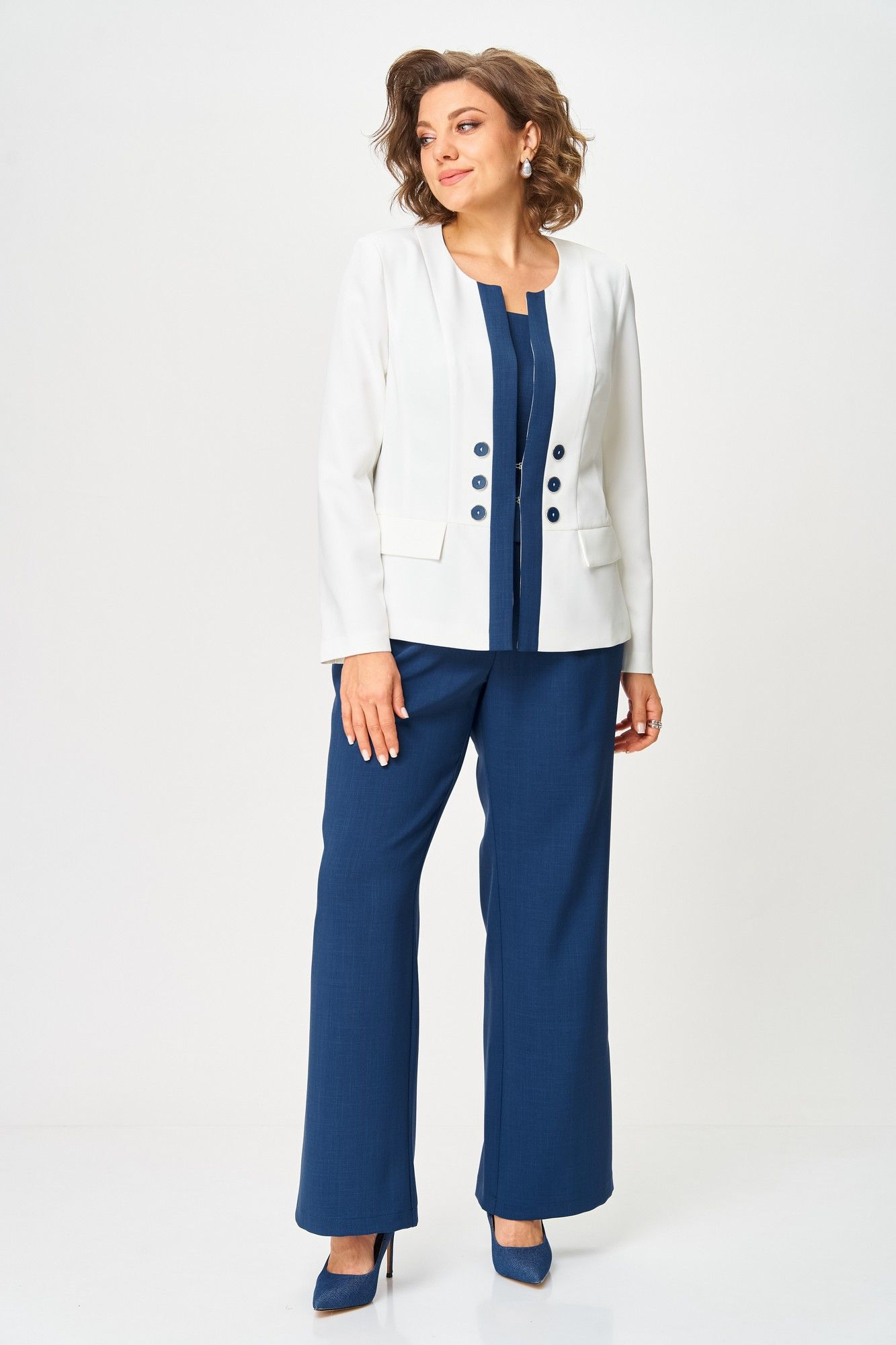 Костюм: ANASTASIA MAK 1123 синий+молочный