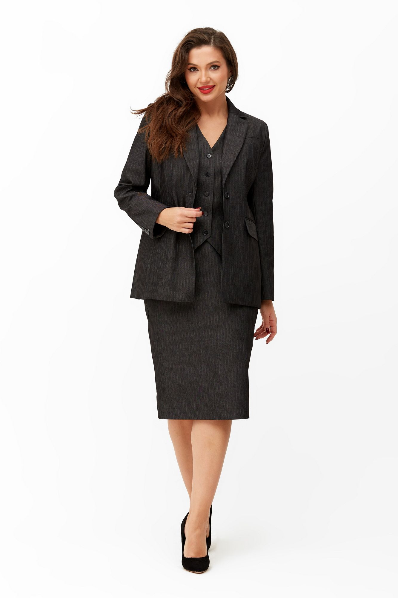 Костюм: Andina city 9036-1 черный_полоска