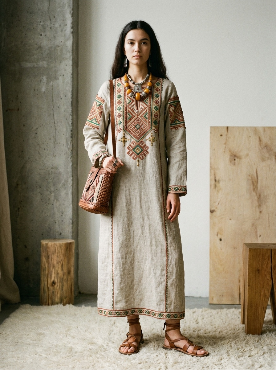 Этнический стиль 2026: платье с традиционными орнаментами и этническими украшениями для московских ценителей культуры