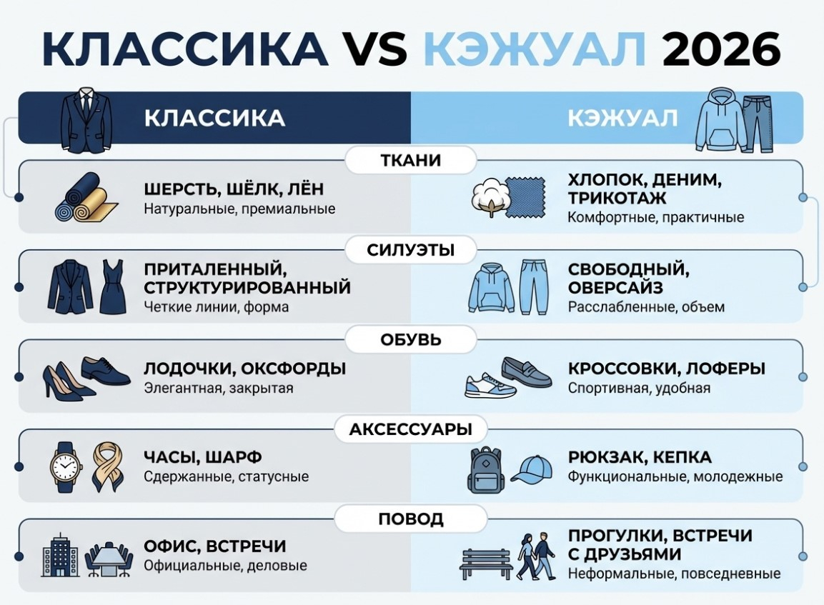 Классика VS Кэжуал 2026