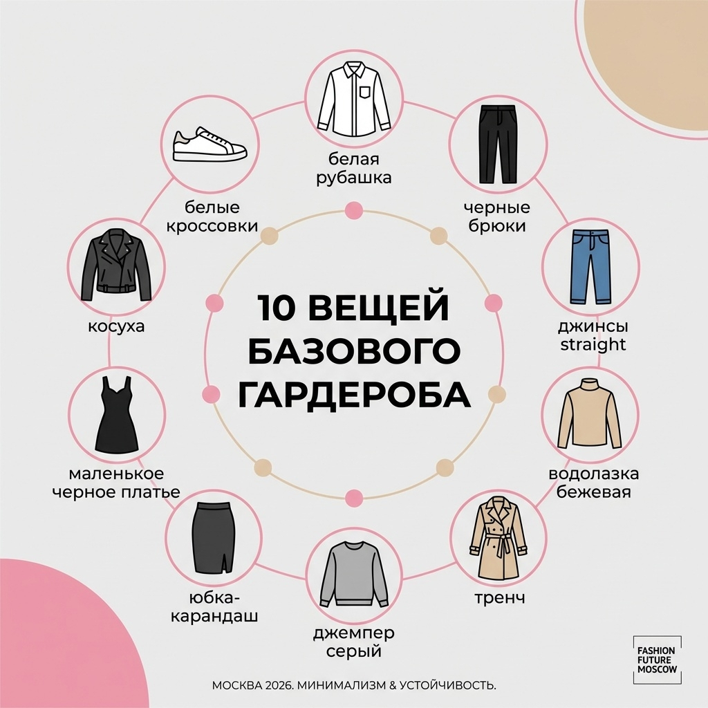 10 базовых вещей для универсального женского гардероба 2026 в Москве