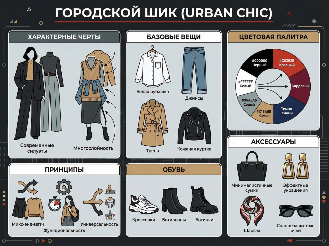 Ключевые элементы стиля Городской шик 2026