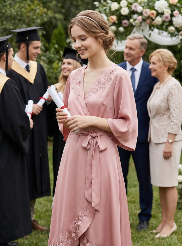 Образ #10: Платье-кимоно с запахом — второй вариант — удобное и стильное для яблока