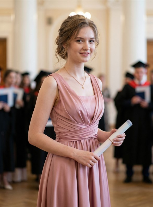 Образ #13: Платье с драпировками на груди и талии — подчеркивает грудь и талию для песочных часов