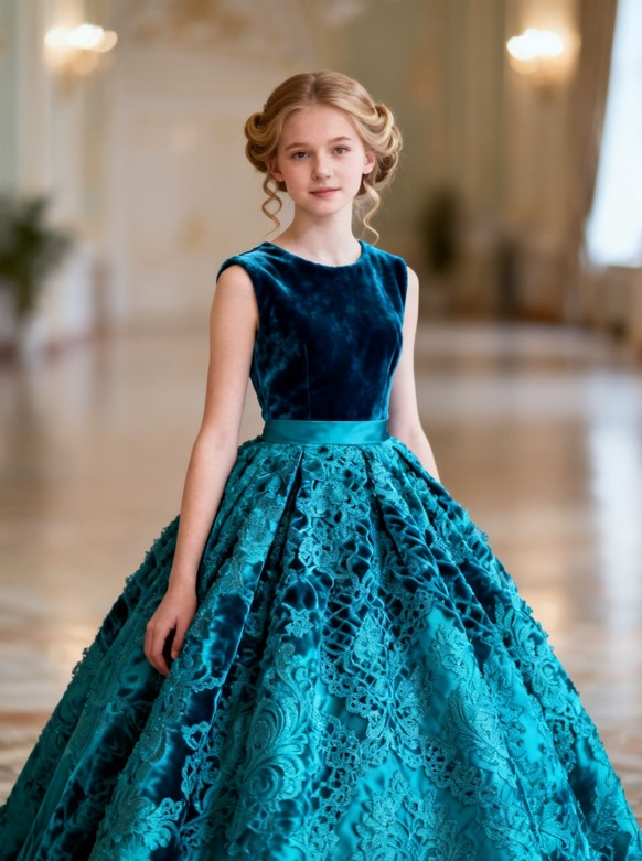 Образ #20: Платье с фактурой (бархат, жаккард) — добавляет объём и роскошь для прямоугольника