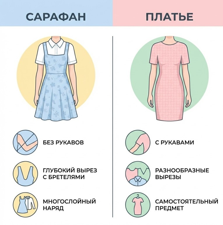 Сравнения сарафана и платья: ключевые отличия