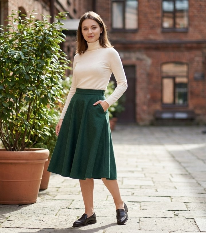 Юбка А-силуэта (трапеция)