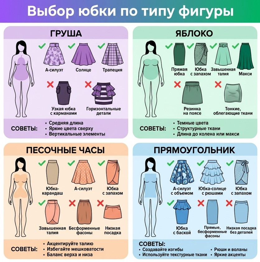 Юбки по типу фигуры