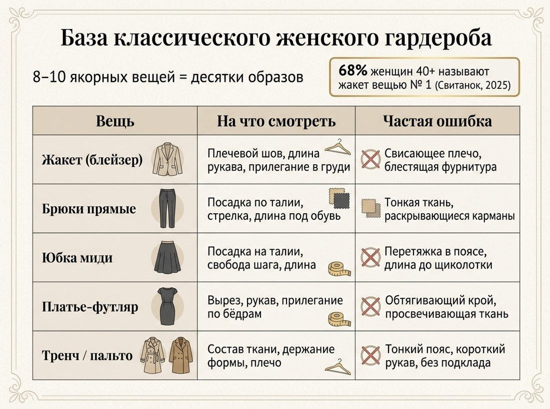 База классического женского гардероба