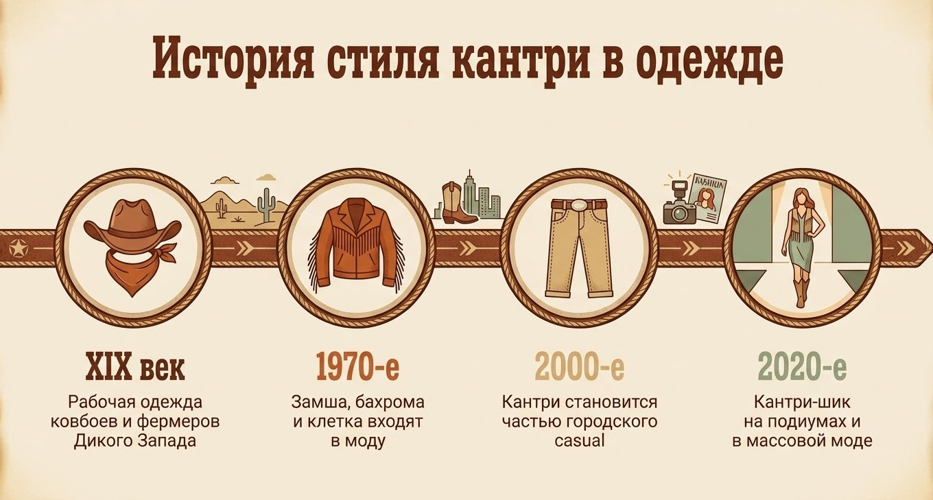 Эволюция стиля кантри: от рабочей одежды фермеров до модного направления