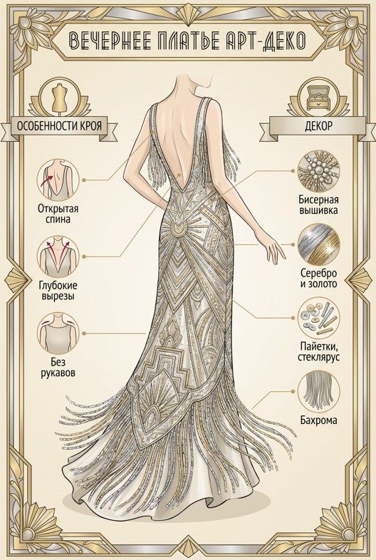 Вечернее платье арт-деко