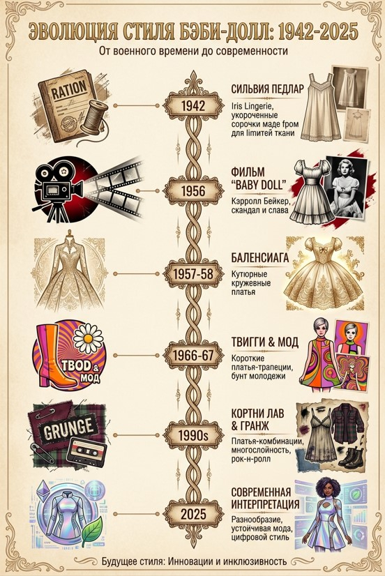 Эволюция стиля бэби-долл: 1942-2025 - 80+ лет истории