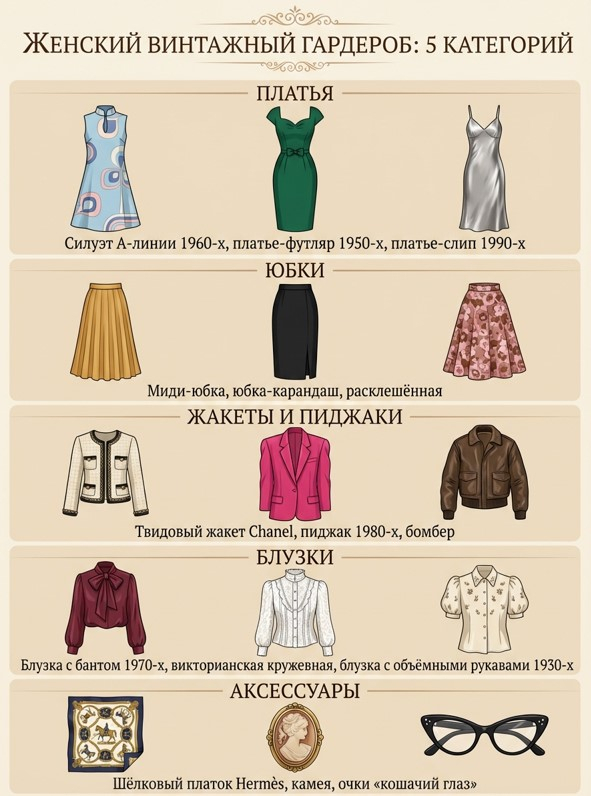 Женский винтажный гардероб