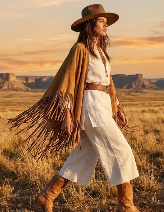 Стиль гаучо объединяет свободный крой, натуральные ткани и этнические мотивы южноамериканских пастухов