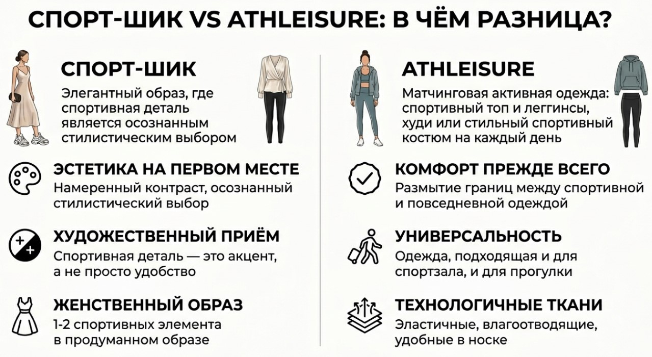 Спорт‑шик vs athleisure