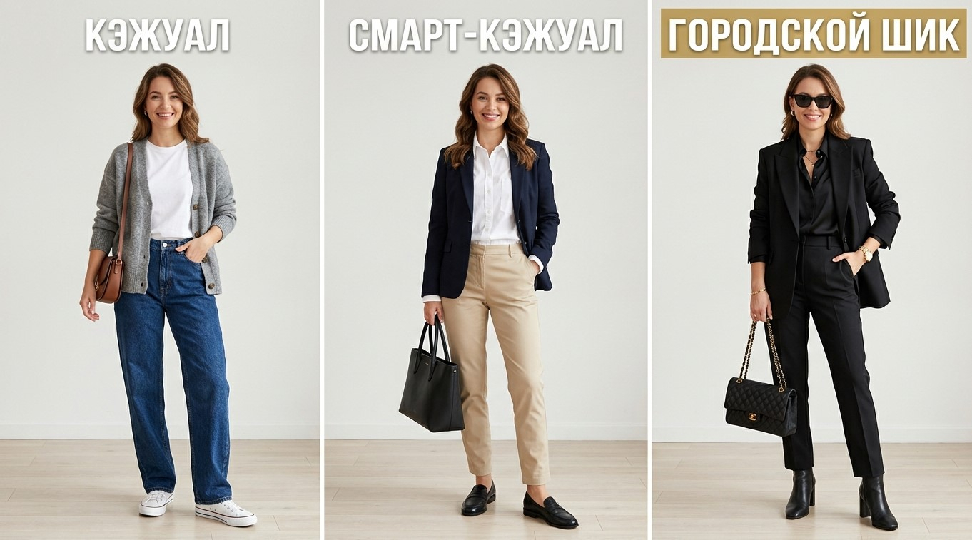 Чем городской шик отличается от кэжуал и смарт-кэжуал