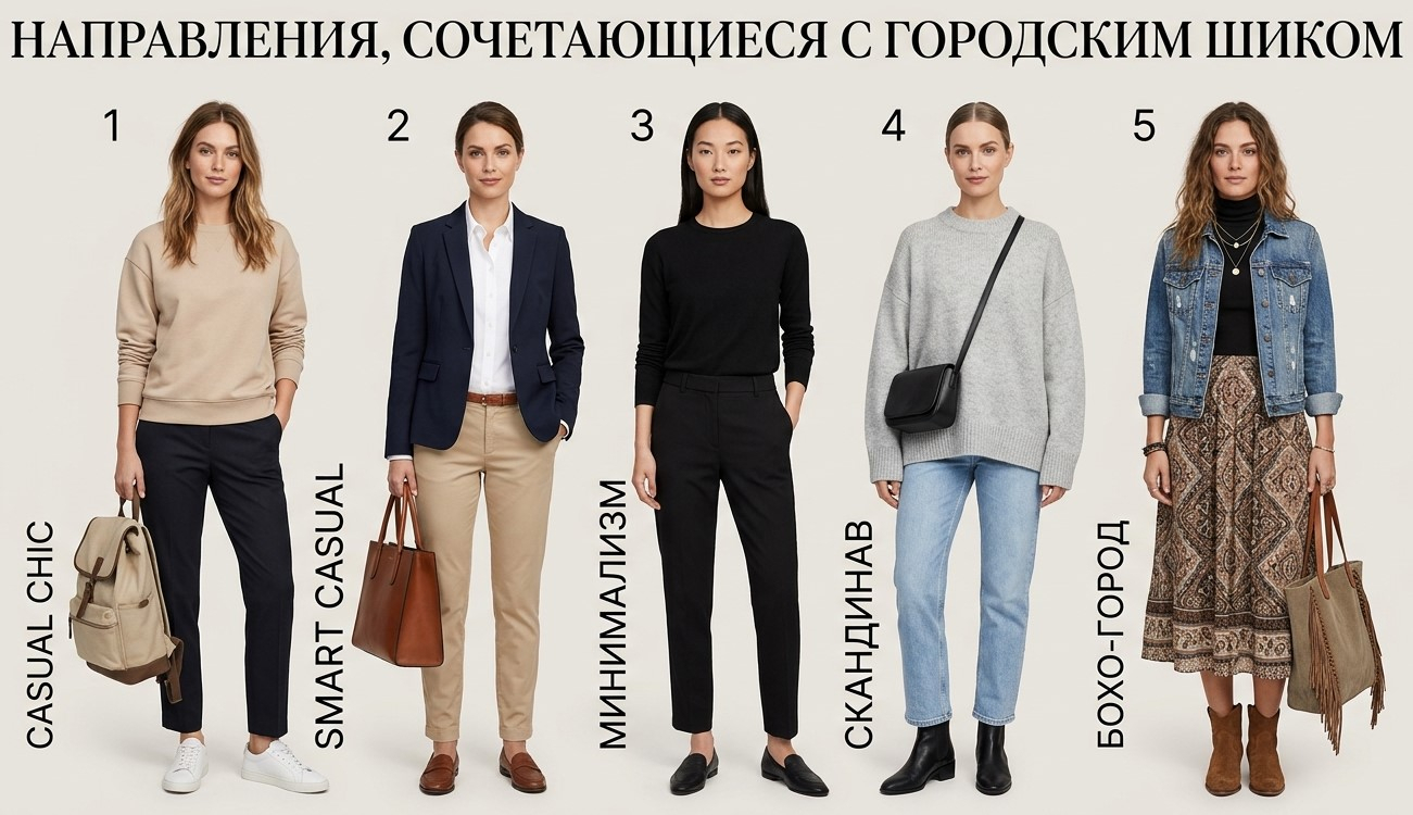 Какие модные направления сочетаются с городским шиком
