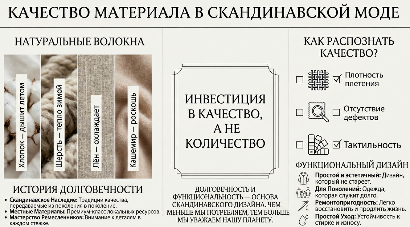 Качество материала и его значение в скандинавской моде