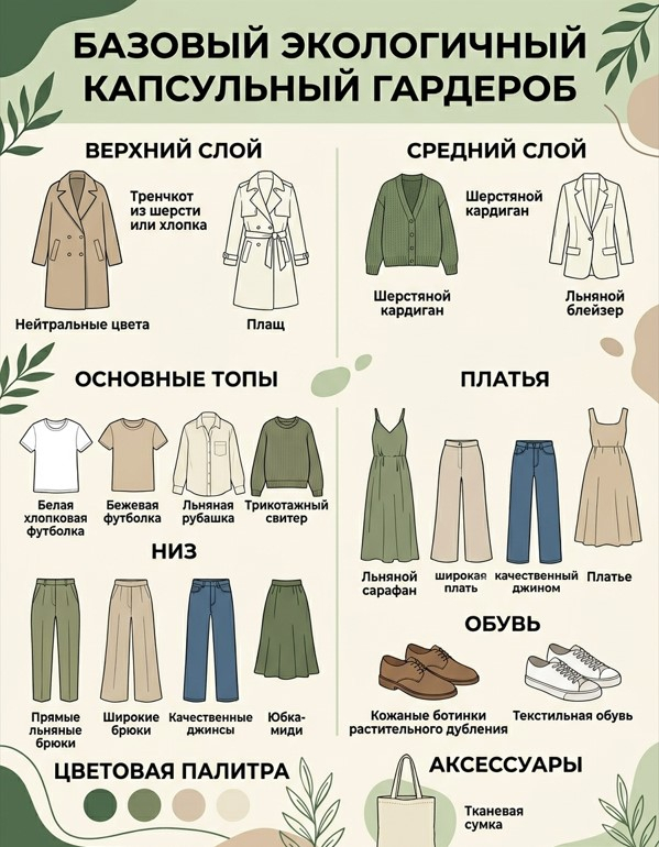 Какие базовые вещи нужны для экологичного капсульного гардероба