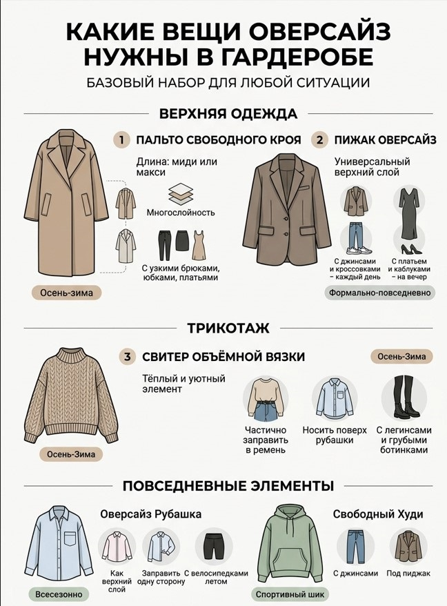 Базовый набор для гардероба в стиле оверсайз