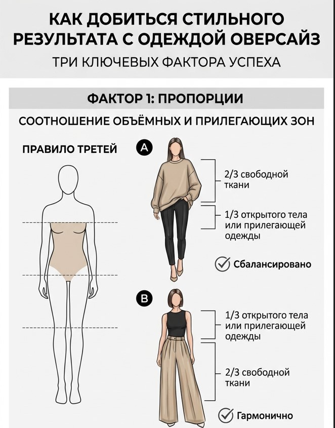 Как добиться стильного результата с одеждой оверсайз