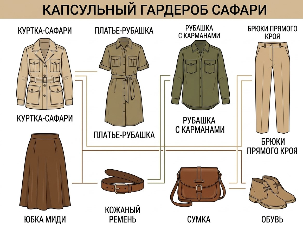 Как собрать капсульный гардероб в стиле сафари