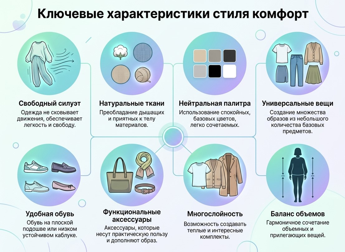 Характеристики стиля комфорт в одежде