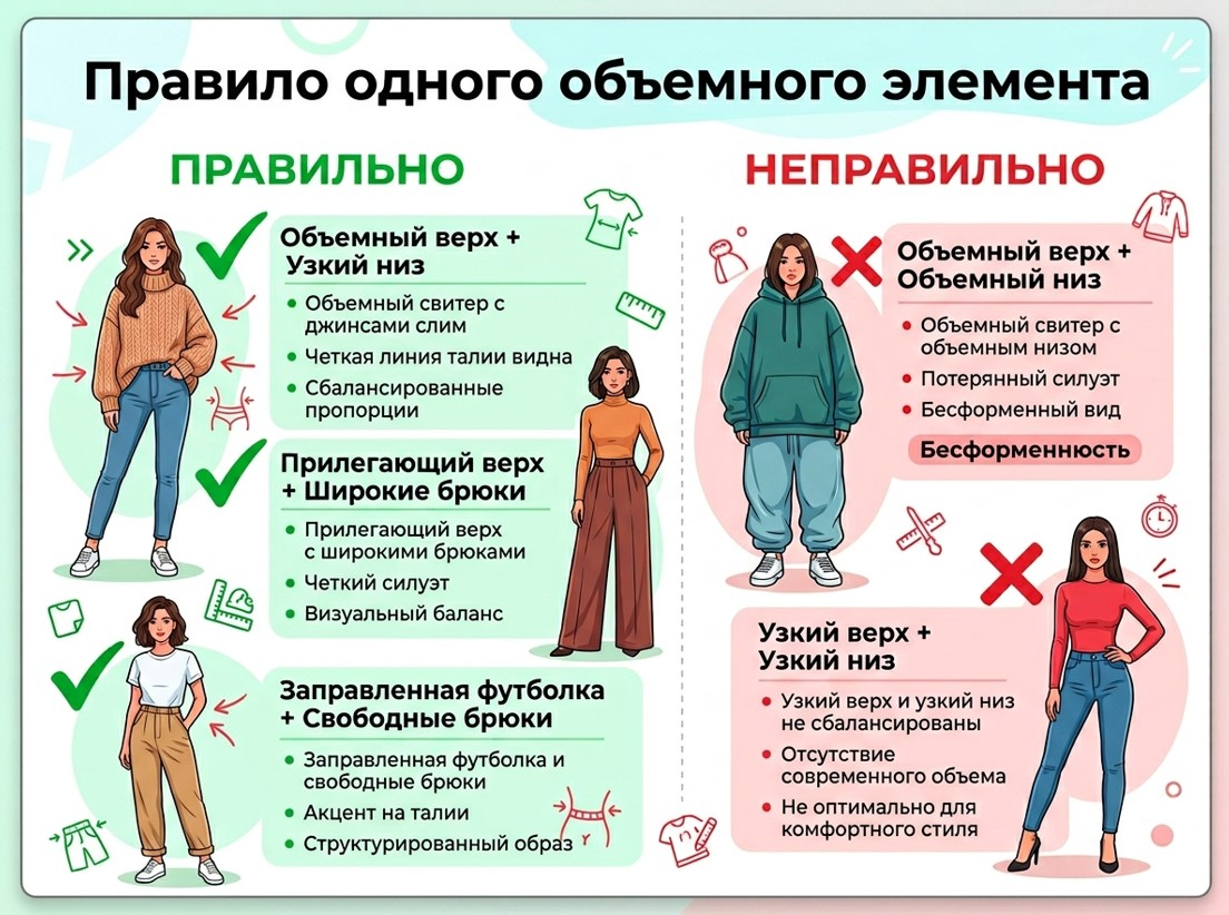 Правило одного объемного элемента и силуэт